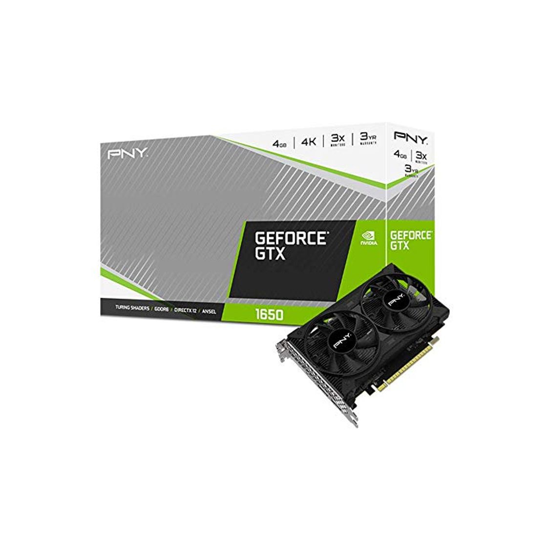 Product PNY Tarjeta Gráfica GeForce GTX 1650 Dual Fan de 4GB GDDR6