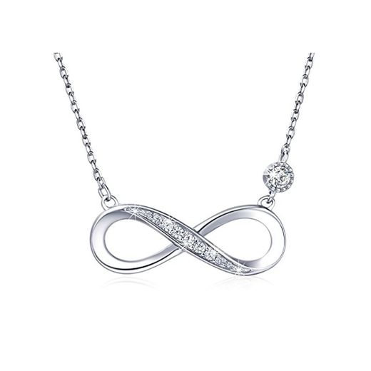 Collana in argento sterling 925 - Billie Bijoux"Infinito amore" Infinito Cuore Pendente