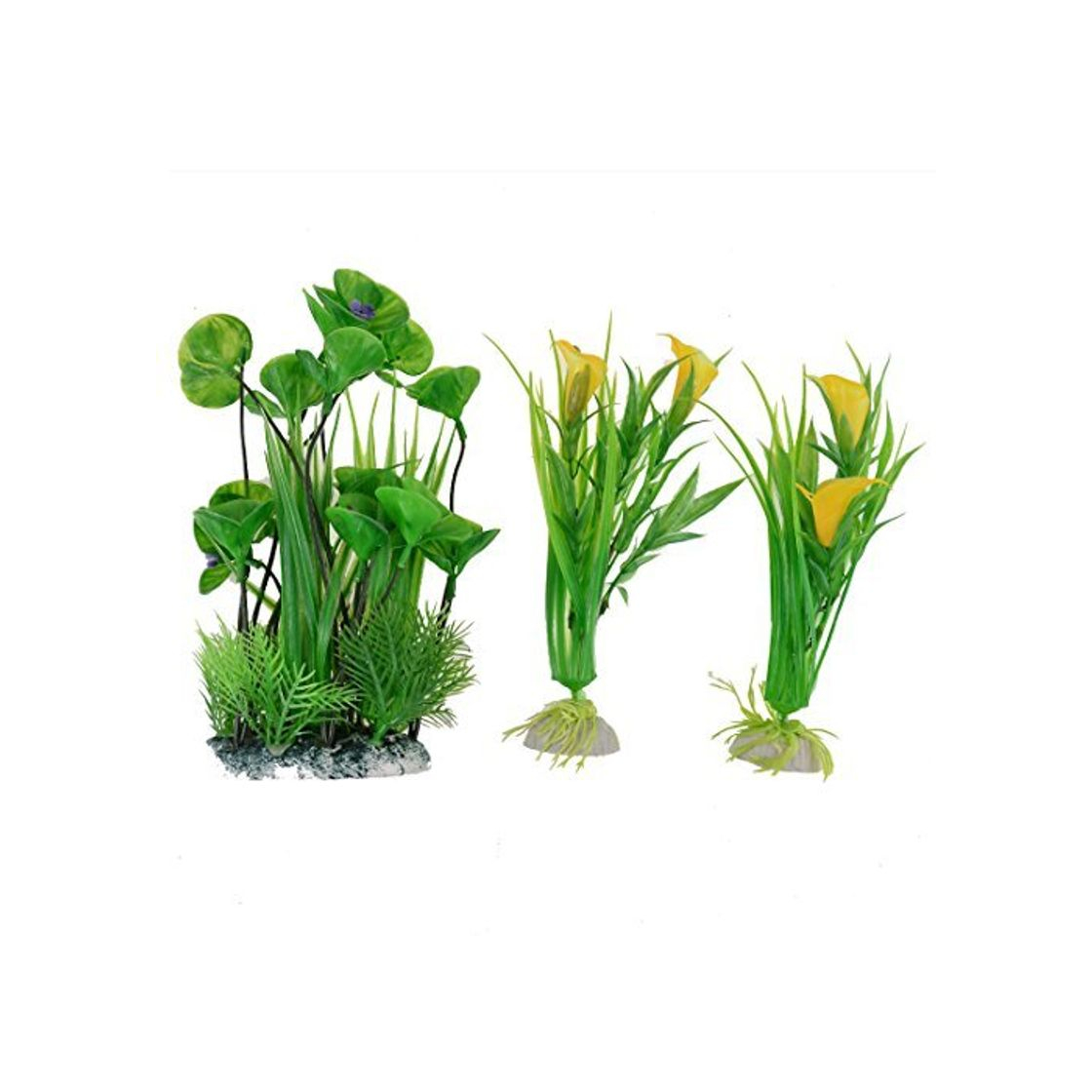 Elemento de la categoría hogar Plantas DealMux Peces de plástico tanque Tazón acuario artificial Hierba agua floral 3pcs