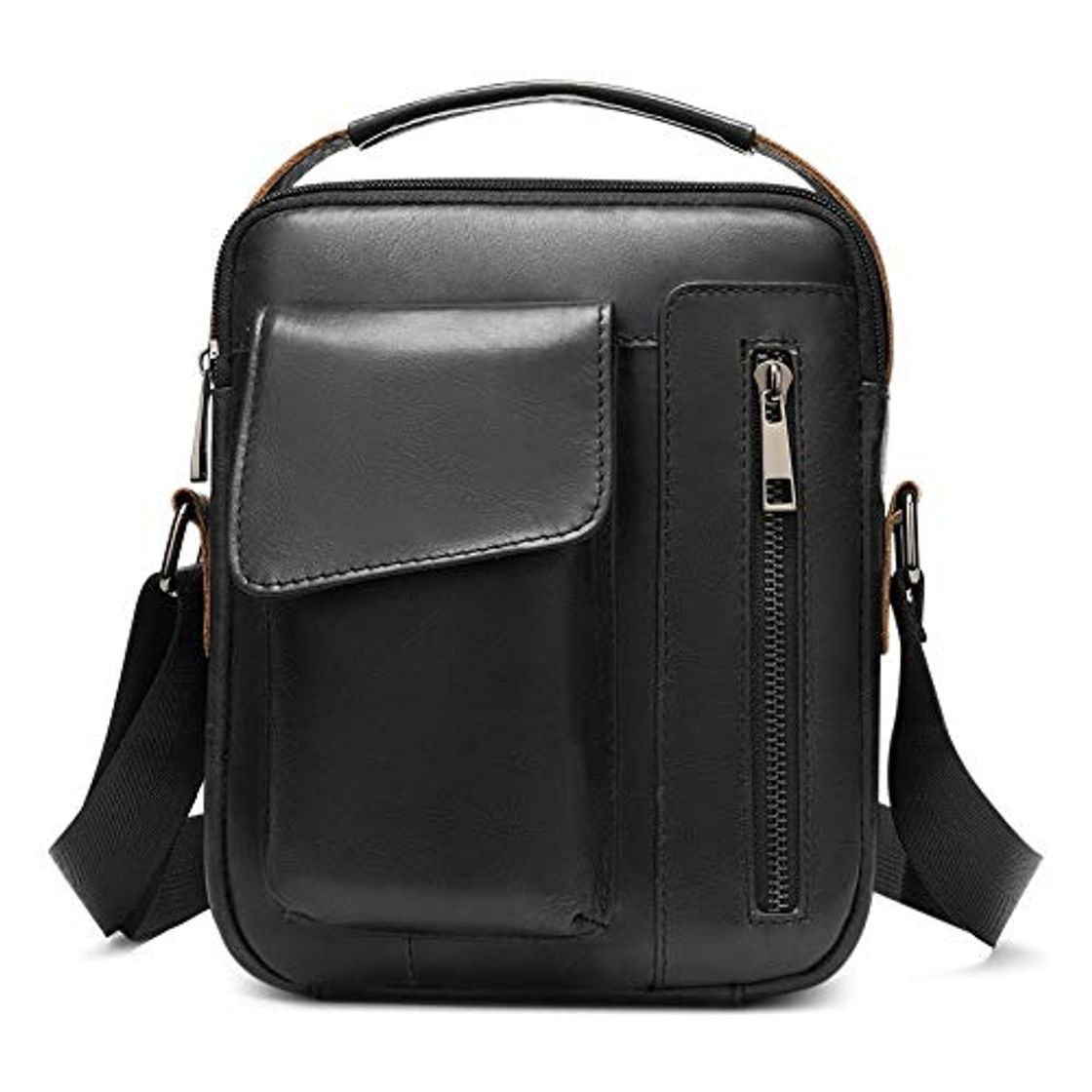 Beauty Bolso para Hombre Piel Bolso Mensajero Pequeño Bolsa de Cuero Hombre Bandolera Bolsa de Hombro Estilo Vintage Bolsa Cruzada Cuerpo Bolsa