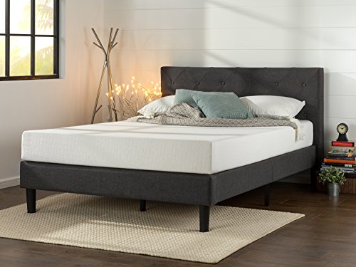 Home Zinus Cama de plataforma con tapizado acolchado y costuras de diamante Shalini