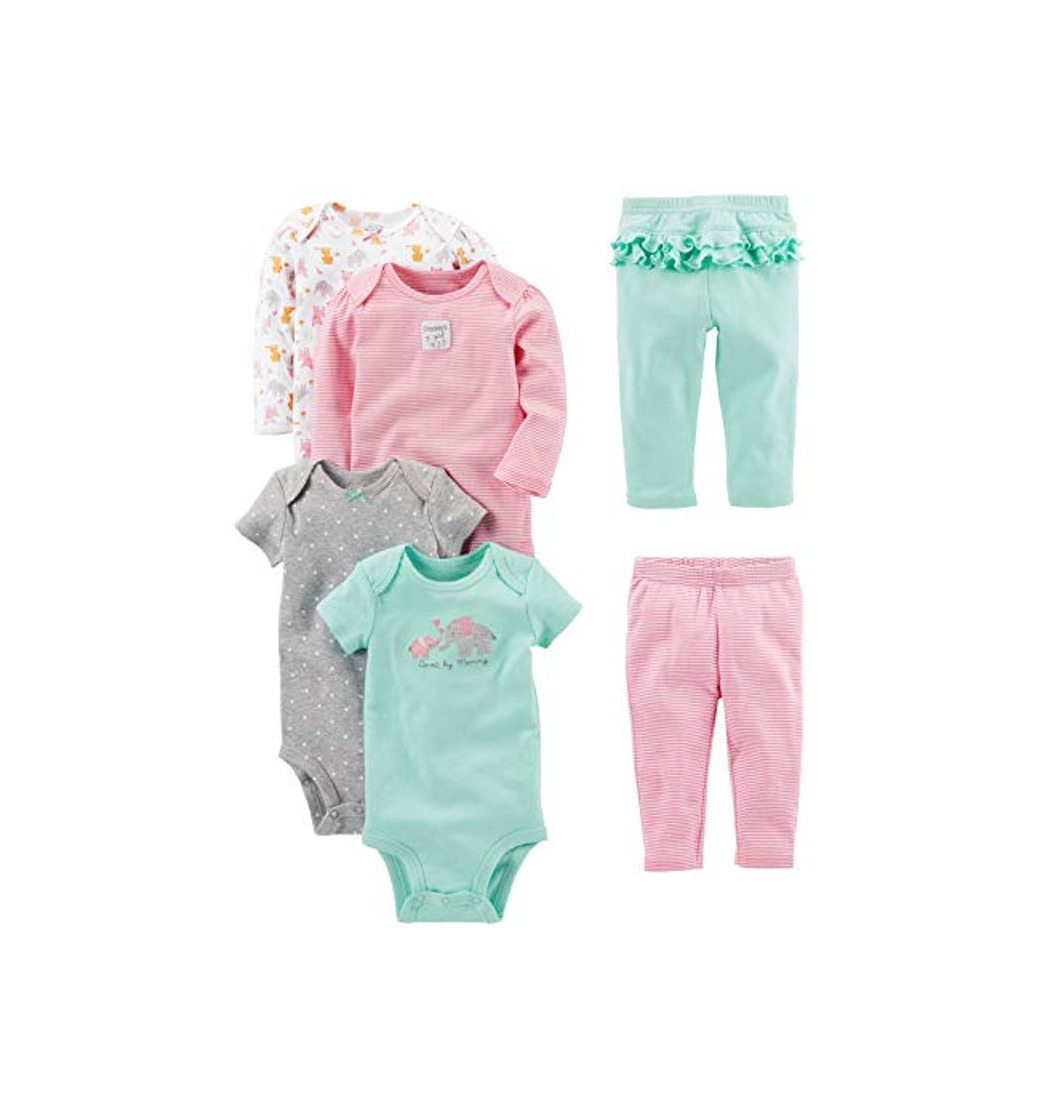 Social Simple Joys by Carter's Conjunto de 6 piezas de body para niñas