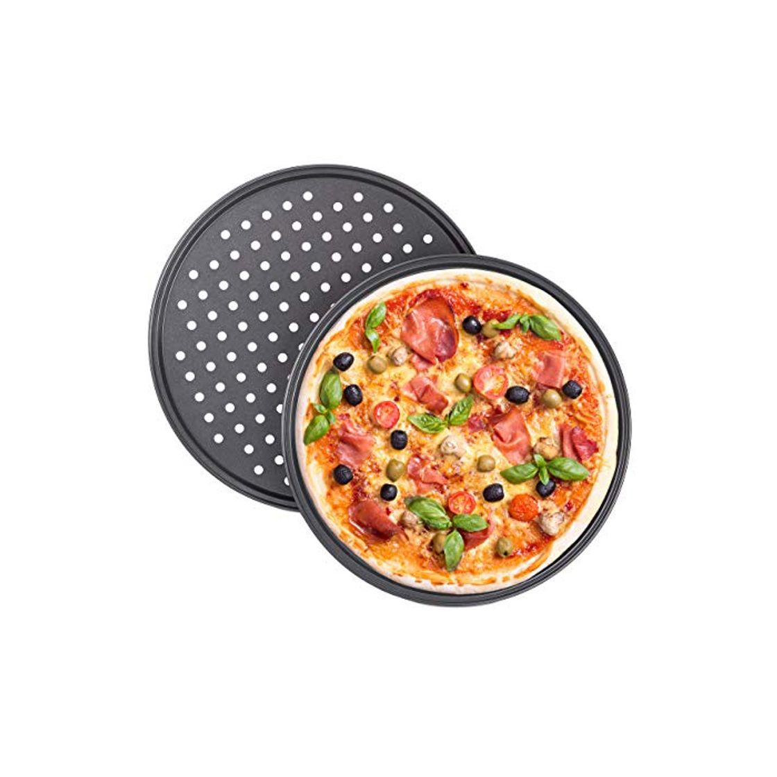 Producto Relaxdays Juego de 2 Bandejas Pizza Horno Redondas