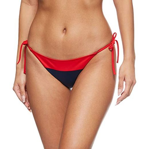 Tommy Hilfiger Cheeky String Side Tie Bikini Parte de Arriba, Rojo