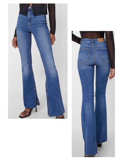 Jeans flare slit - Moda de mujer