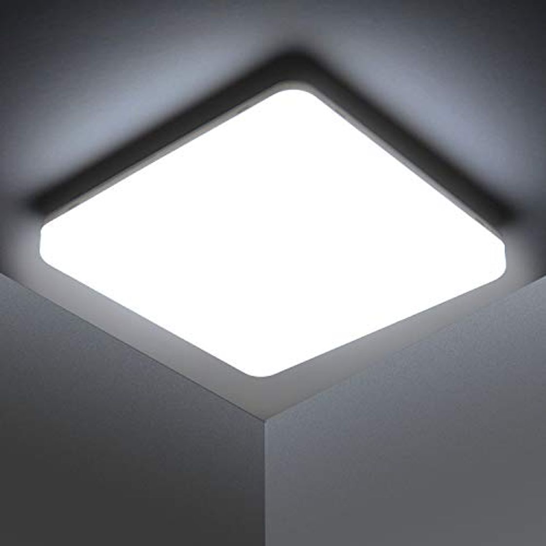 Home Kambo LED Lámpara de Techo Moderna Plafon Techo Led 48W Cuadrada Blanca Moderno 4320LM Blanco Frío 6500K Impermeable IP44 Para Baño Cocina Sala de Estar Dormitorio Pasillo Habitacion Comedor Balcón