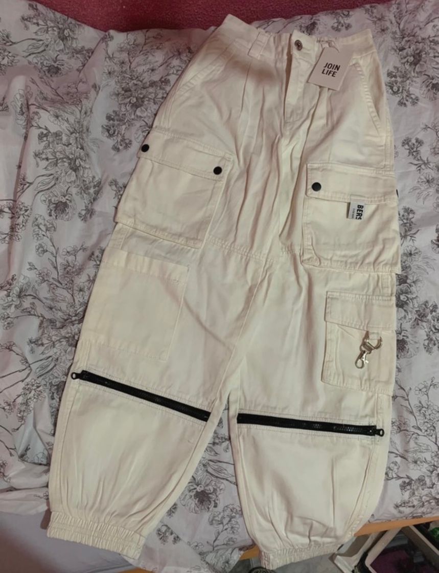 Moda Pantalón Cargo Cremalleras 