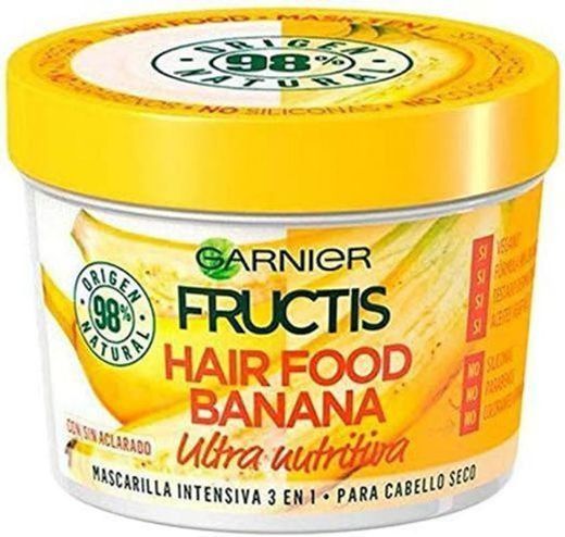 Garnier Fructis Mascarilla 3 en 1 Hair Food Banana , 3 Recipientes