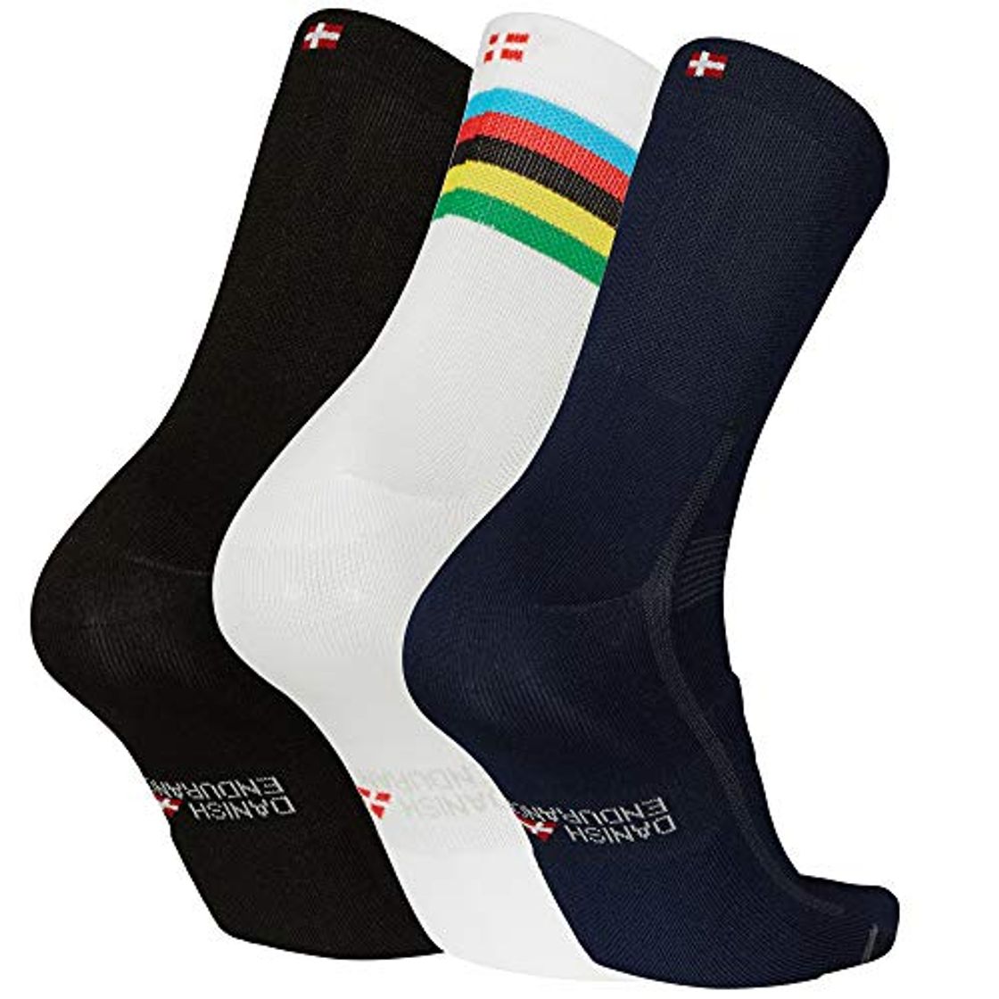 Productos DANISH ENDURANCE Calcetines de Ciclismo para Hombres y Mujeres, Paquete de 3