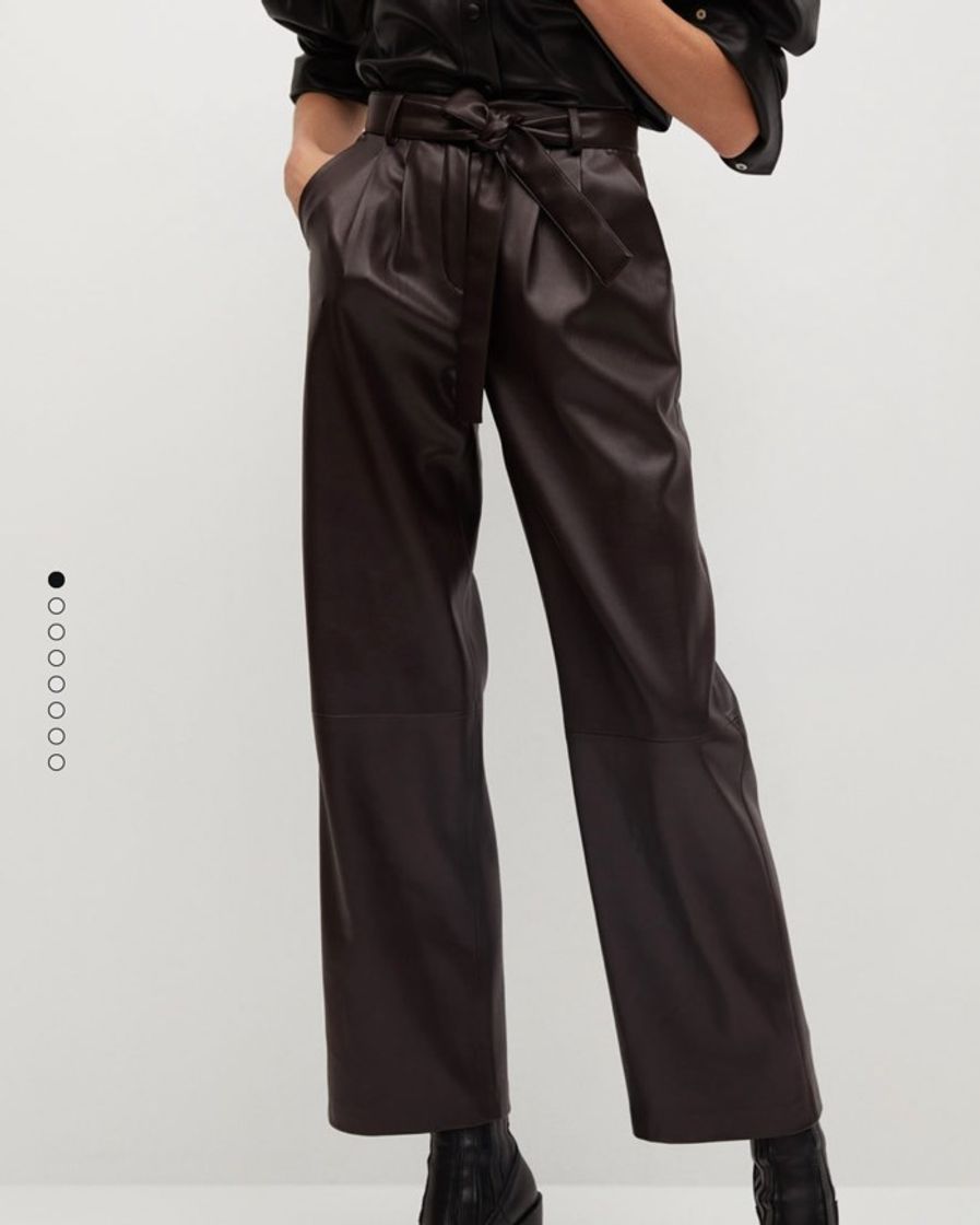 Social Pantalón recto efecto piel