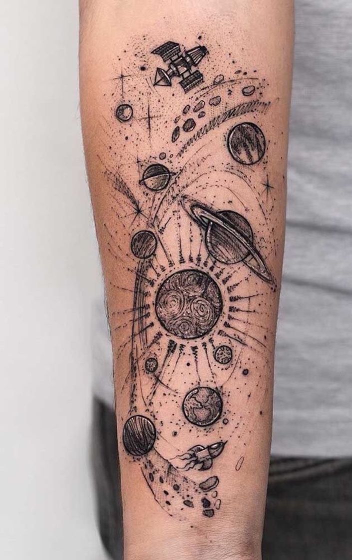 Fashion Tatuagem do espaço 