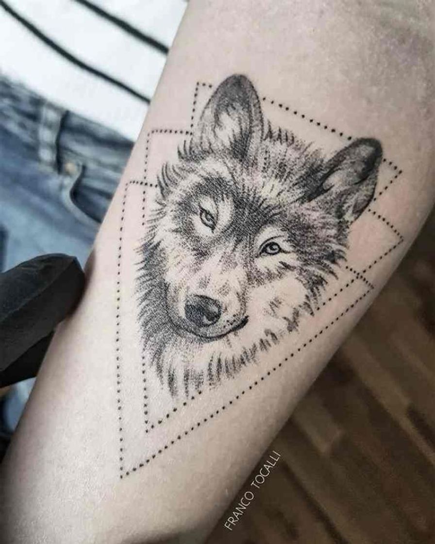 Fashion Tatuagem de lobo 