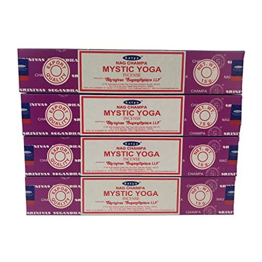 4 x Satya Nag Champa Mystic Yoga varillas de incienso para meditación