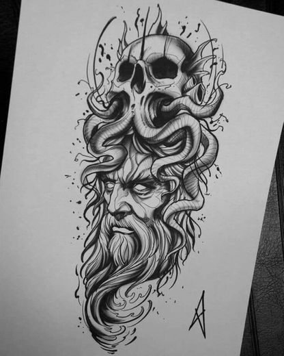 Tatuagem poseidon 