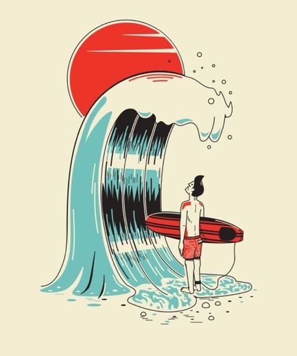 Surfing illustrations