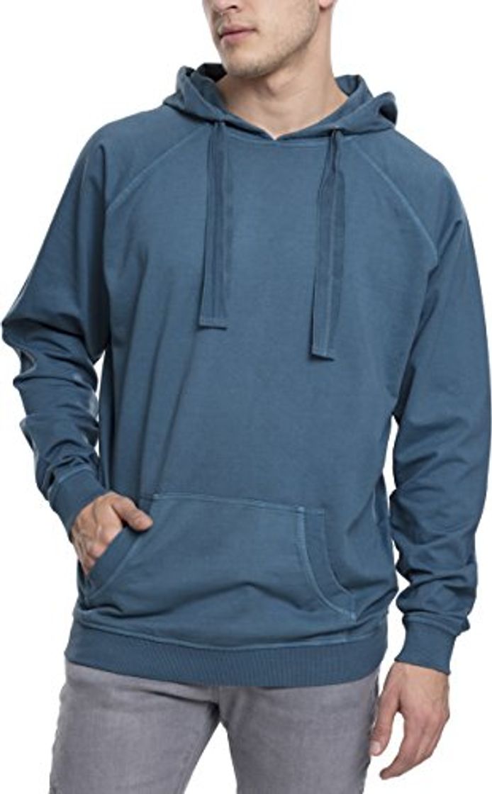 Fashion Urban Classics Garment Washed Terry Hoody Sudadera con Capucha, Turquesa