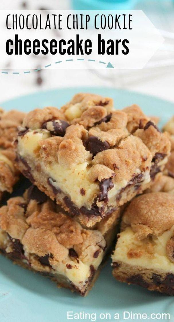 Fashion Chocolate Chip Cookie Cheesecake Bars🍫