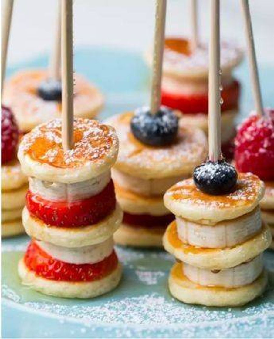 Moda Espetadas De Mini Panquecas Com Frutas🍓🍌