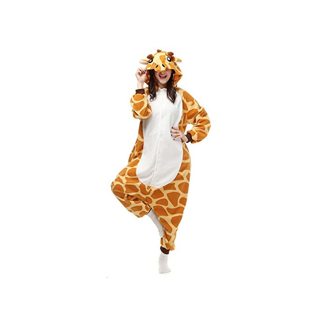 Fashion BGOKTA Disfraces de Cosplay para Adultos Pijamas de Animales One Piece Jirafa