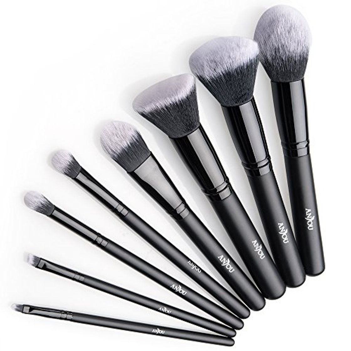 Social Kit de Brochas Maquillaje 8 Piezas Anjou Cerdas de Fibra Sintética Suave