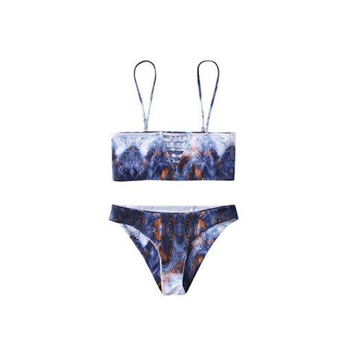 Mujer Alto Cintura Bikinis Trajes de baño Traje de baño Hembra Retro Ropa de Playa Bikini Conjunto Bikini Palmeras Colas de para Nadar de Silicona Ropa Interior Tangas