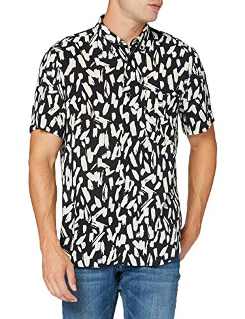 Moda HUGO Ekilio Camisa Casual, Negro