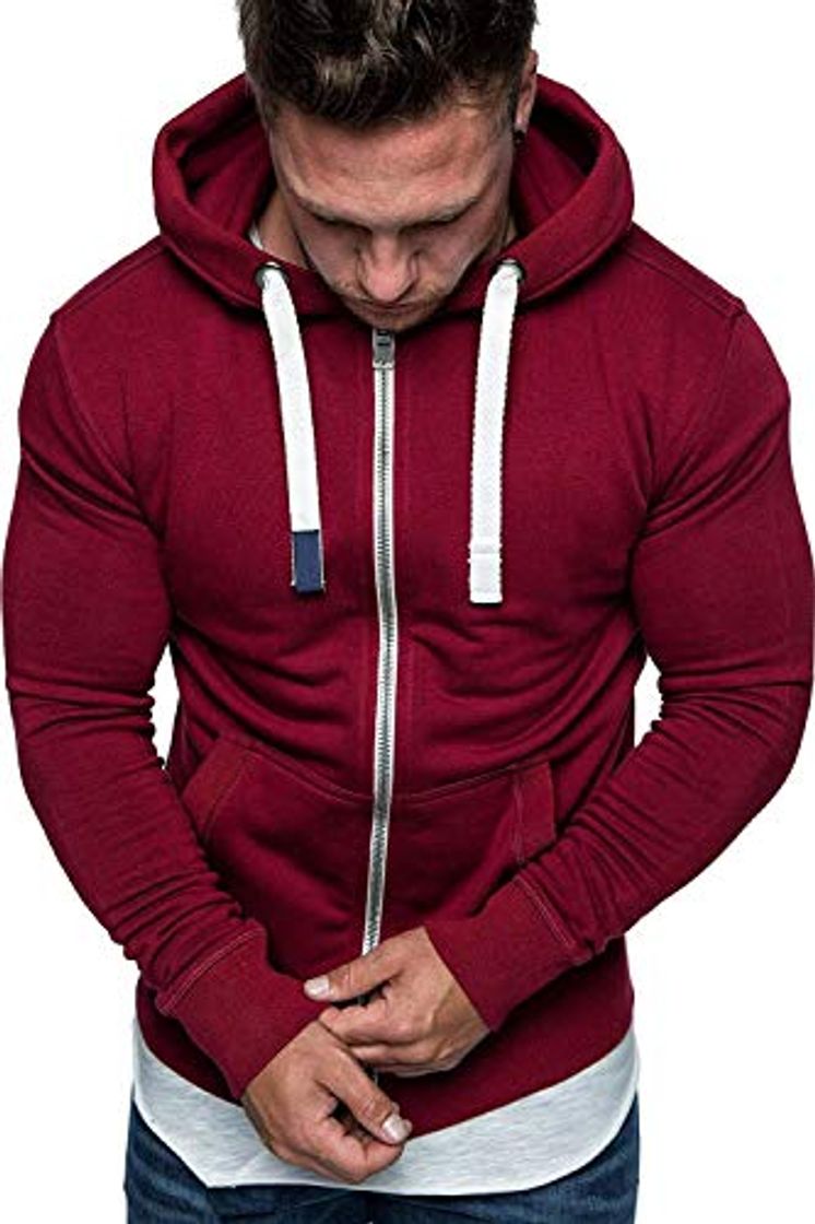 Fashion Hombre Sudadera con Capucha Cierre de Cremallera Sudadera de Algodón Estilo Deportivo Hoodie Cardigan Casual