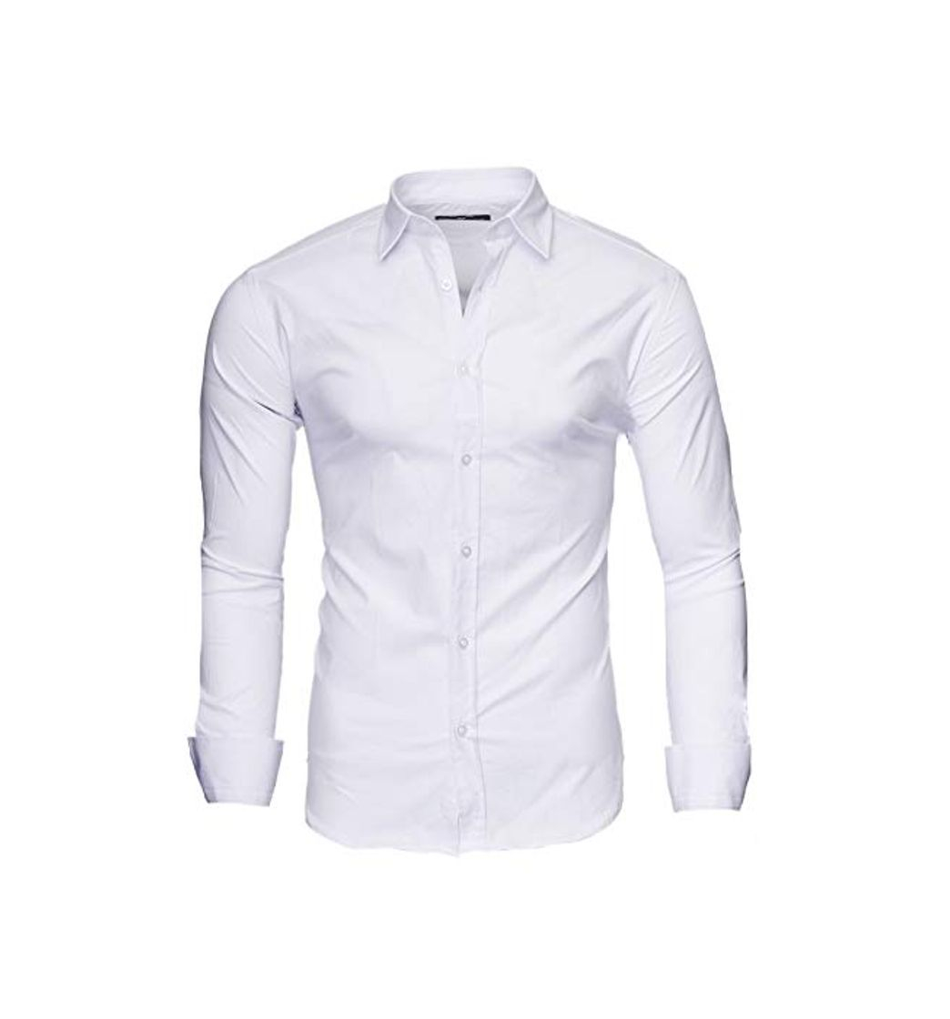 Fashion Kayhan Uni Hombre Camisa Slim fit, White