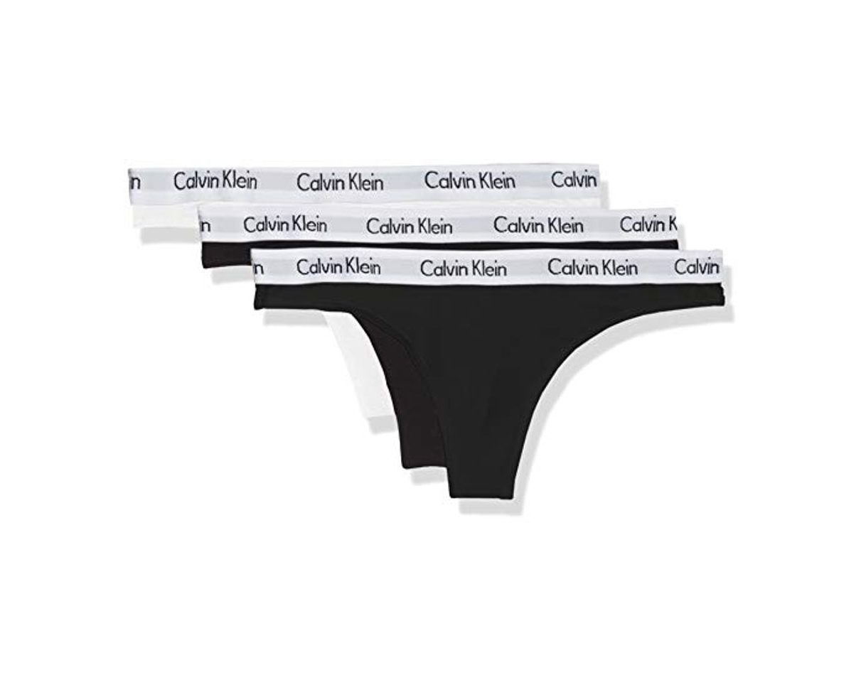 Products Calvin Klein Thong 3pk Tanga, Negro