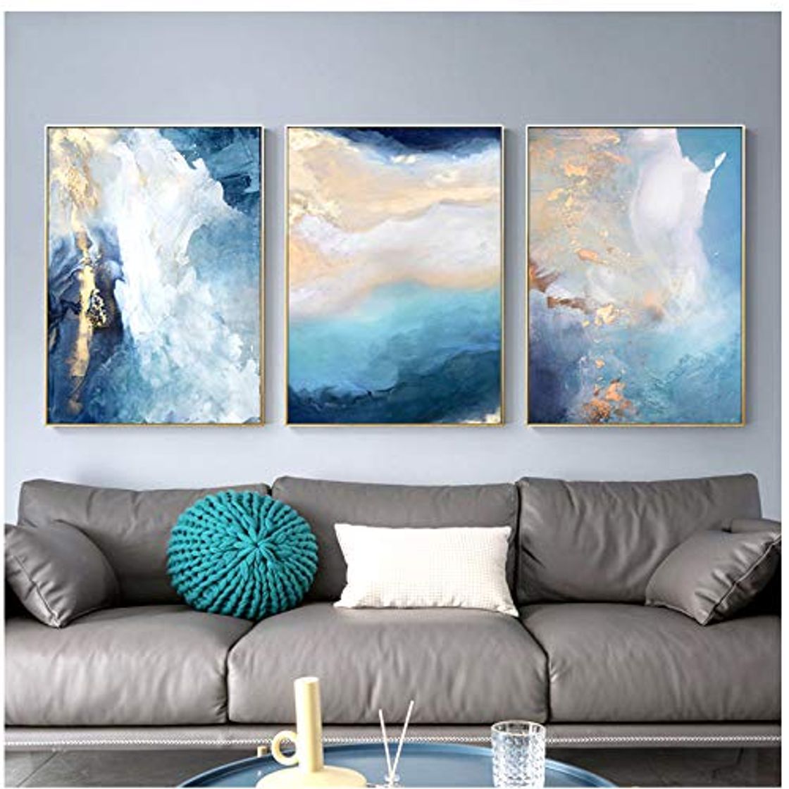 Products ASFDF Moderno abstrato folha de Ouro Rio Azul quadros da Arte Lona para Sala Estar Quarto Poster e cópias Parede decoração casa40x60cm Sin Marco