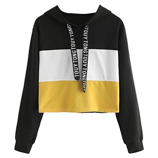 Sudaderas Cortas Adolescentes Chicas Sudadera Mujer Tumblr Pull-Over Tops Blusa de Manga