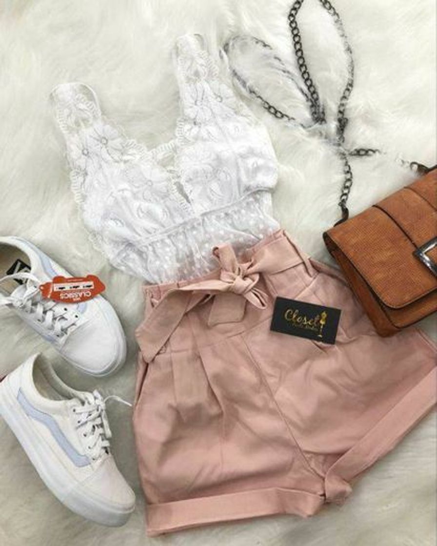 Moda Conjunto branco com bege