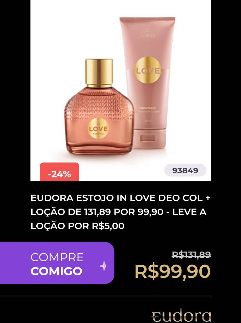 Fashion Estojo In Love Deo Col + Loção