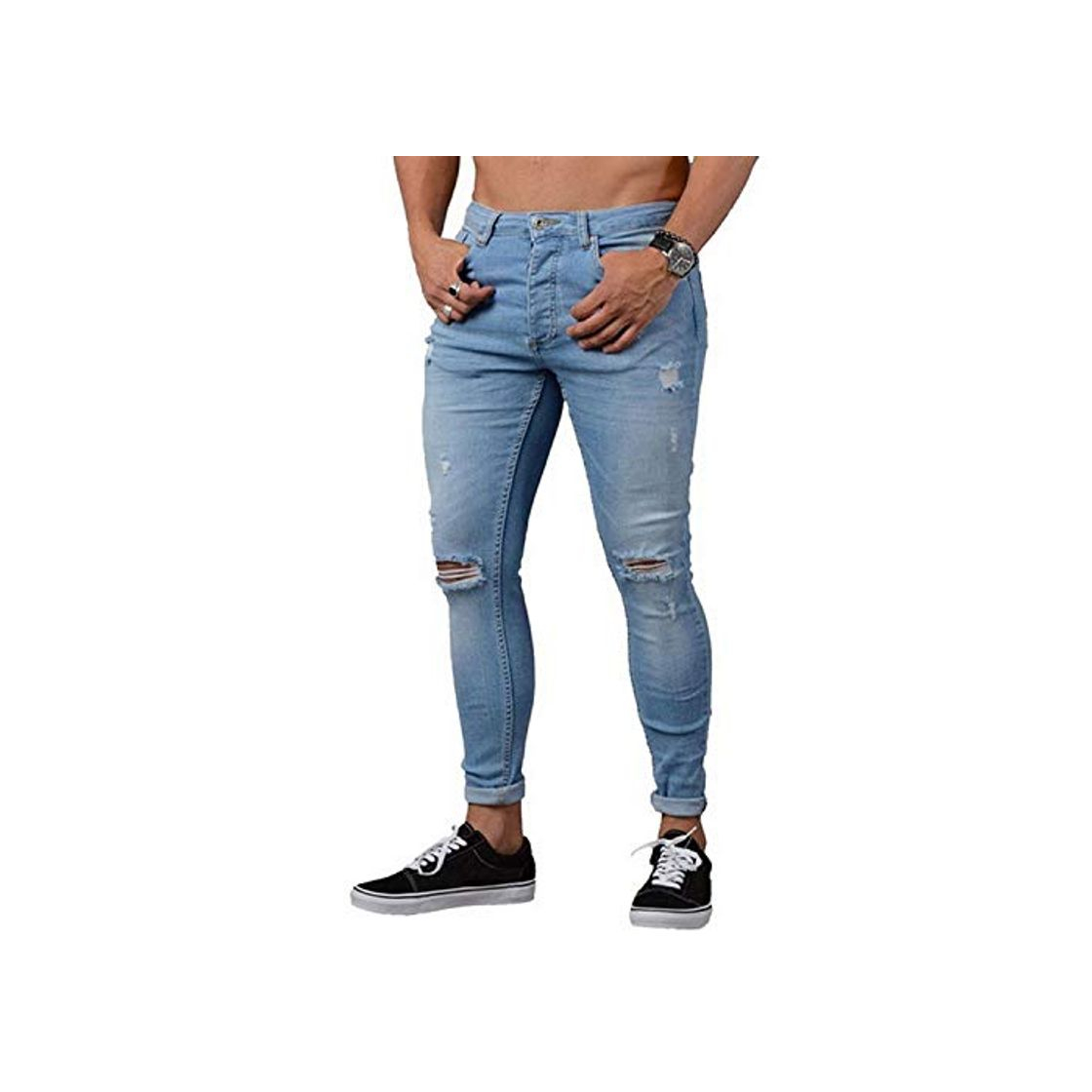 Moda Harem Jeans Lavados Pies Shinny Denim Negro Pantalón Hip Hop Ropa Deportiva Cintura Elástico Joggers Pantalones