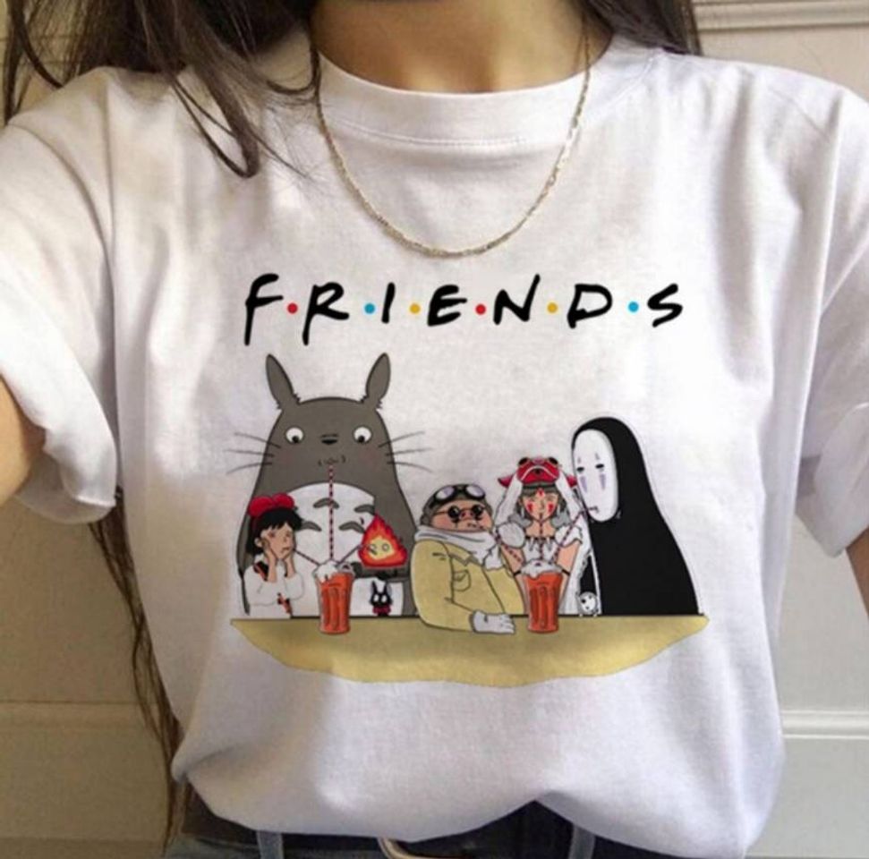 Moda Camiseta de anime estilo friends