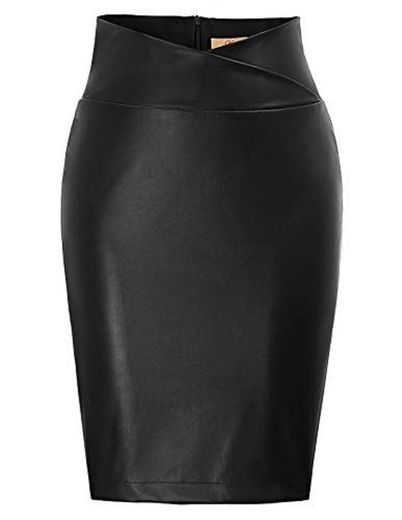 GRACE KARIN Mujer Falda Corta Negro Vintage Falda Lápiz de Oficina Tamaño