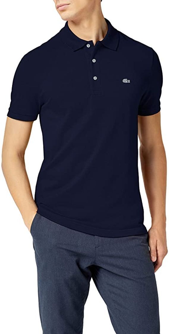 Moda Lacoste L1230 - Polo de Manga Corta para Hombre, Modelo Deportivo, Azul