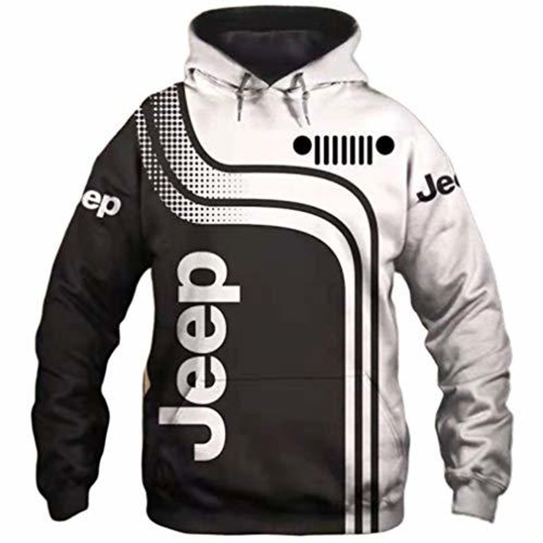 Moda Unisex De Manga Larga con Capucha 3D Digital Internacional Jeep Logo Imprimir