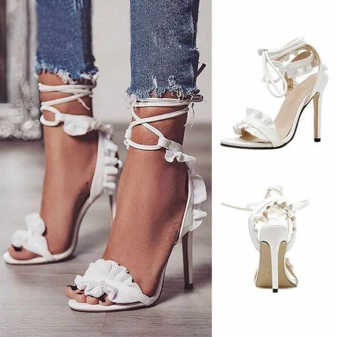 Social Mujeres tacón Alto Plataforma Fiesta Noche Boda Zapatos de Punta Abierta Sandalias de Tiras Cruzado número 7 40
