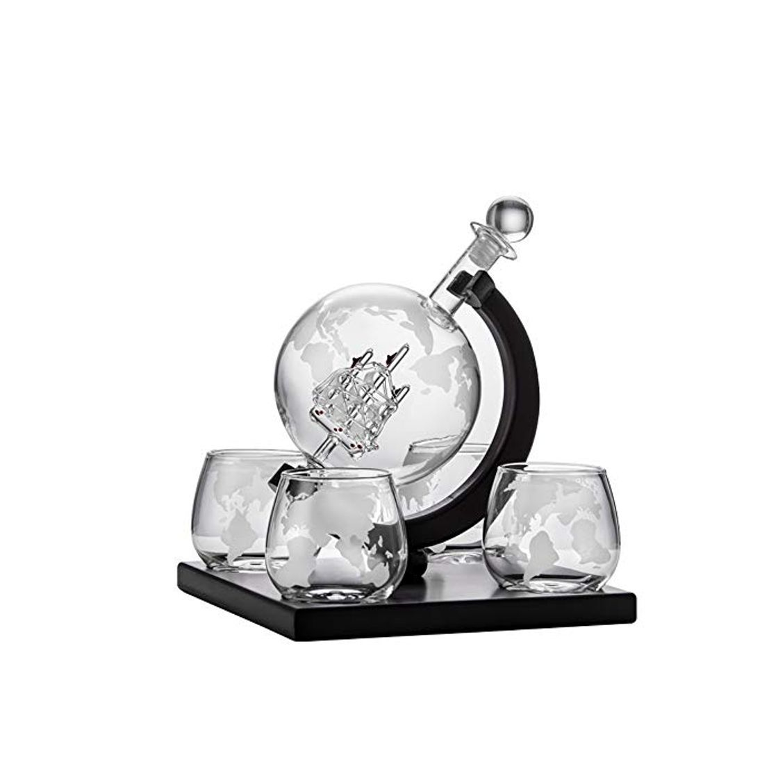 Social BU-SOH Whisky Decanter Grabado al Agua Fuerte Globo Whisky la Jarra
