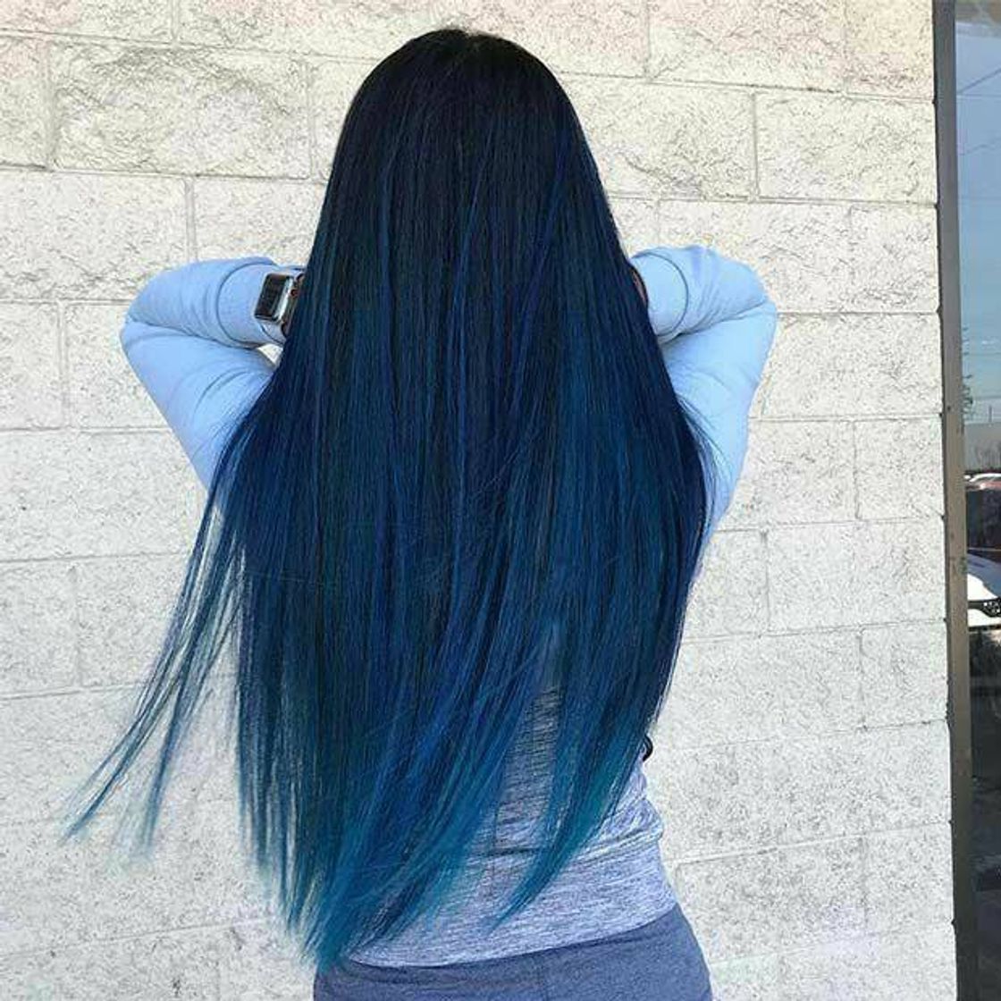 Fashion Cabelo preto e azul