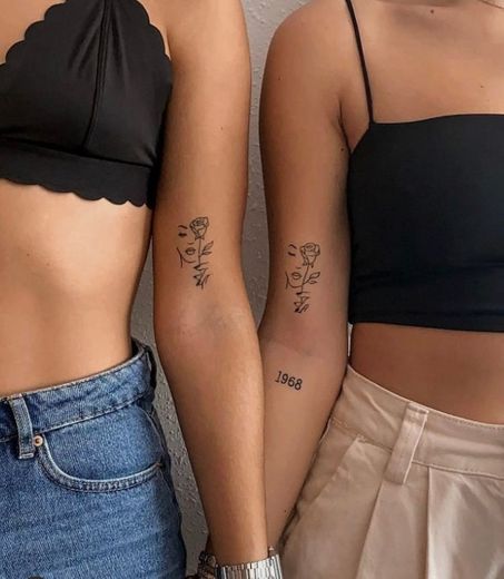 Tatuagem rosa/tatuagem amigas 👯‍♀️ 