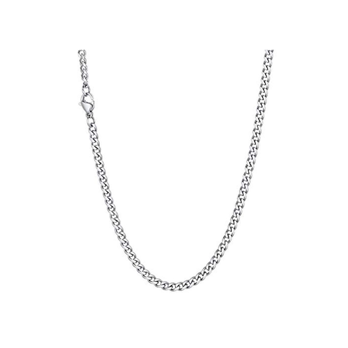 Social Richsteel Cadena eslabon Cubano 3mm Necklace Men 55cm Largo Collar de Cadenas Acero Inoxidable Regalo Novio Familia
