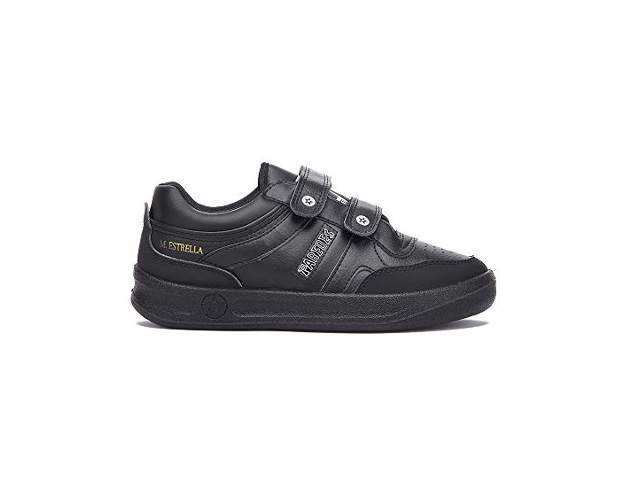 Moda Zapatilla Soft Negro Paredes Estrella Velcro