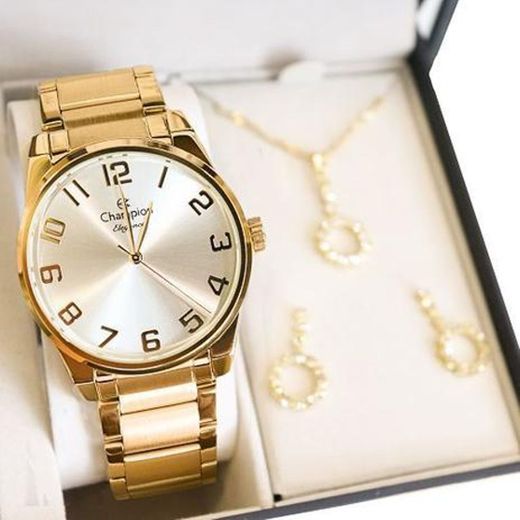 Relógio Champion Feminino Elegance Kit