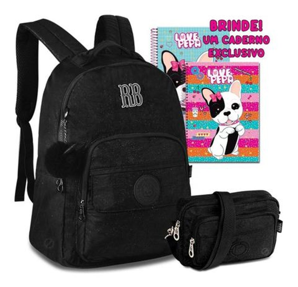 Product  Kit Mochila Feminina Laptop RB Bonbon Pingente Estojo Bull