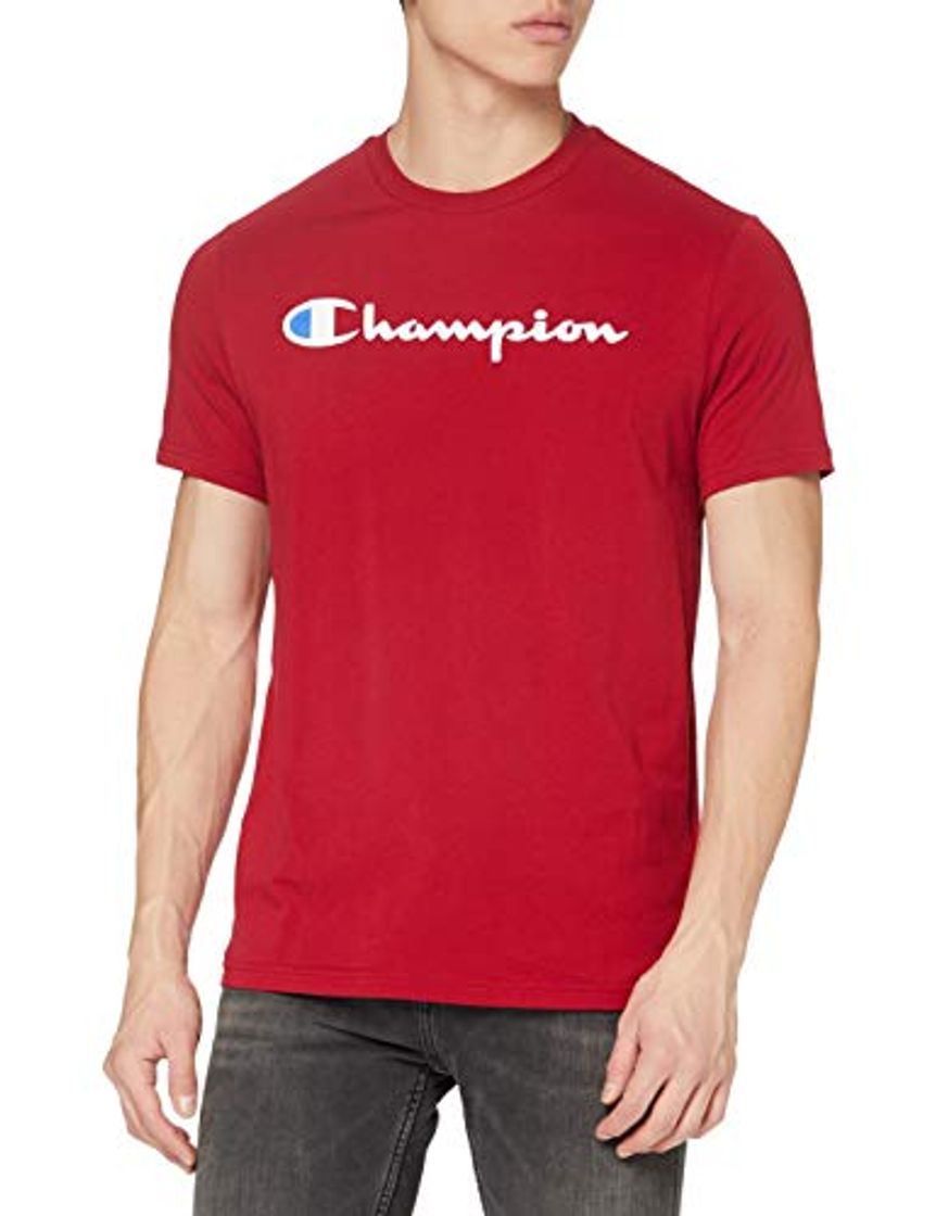 Moda Champion Classic Logo para Hombre Camiseta, Rojo