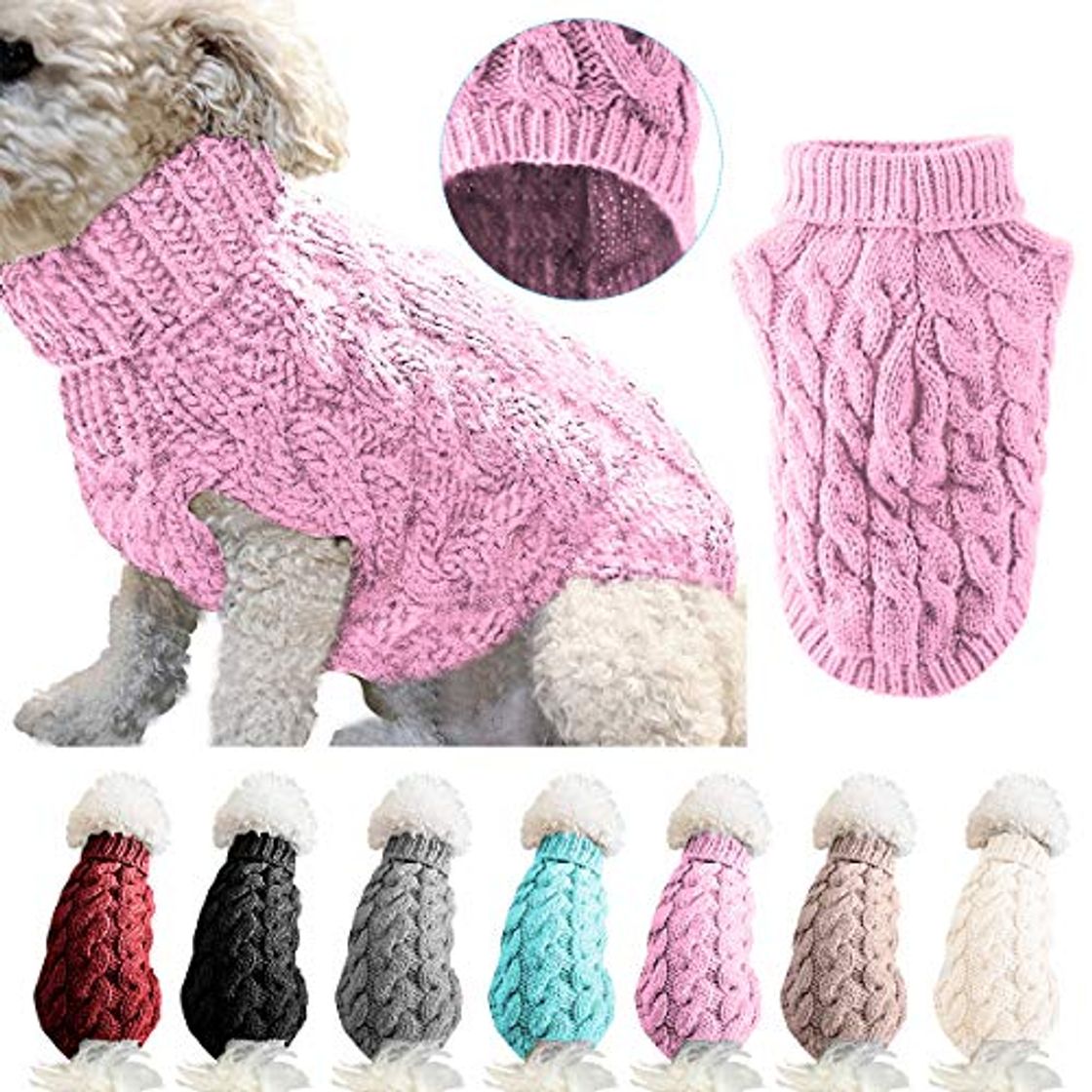 Product Chaleco suéter para Perros Abrigo cálido suéteres de Invierno de Lana de Punto Suave para Mascotas Ropa de Abrigo de Ganchillo de Punto para Perros pequeños medianos