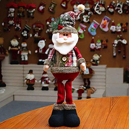 Ohhome Decoración navideña Muñecas Hogar Papá Noel Elk Muñeco de Nieve Decoración de Ventana Suministros de Navdidad