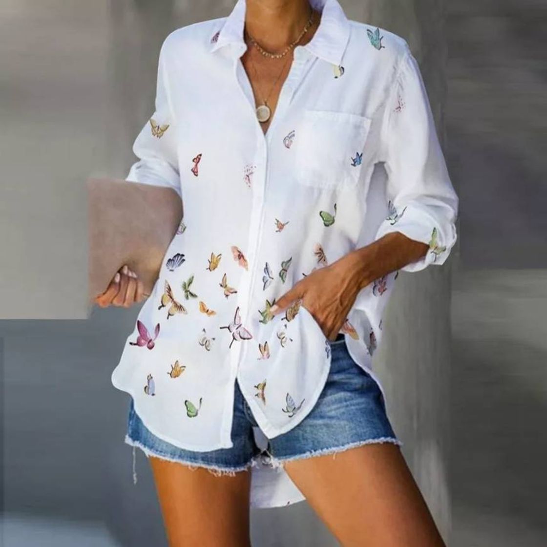 Fashion Camisa casual borboletas🦋